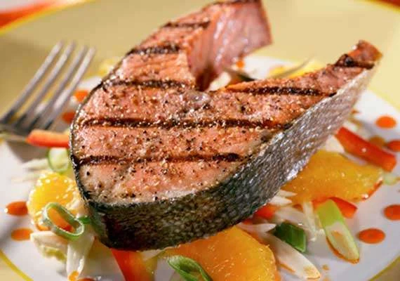Cooked fish served on a plate