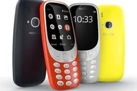 Three Nokia mobile phones.