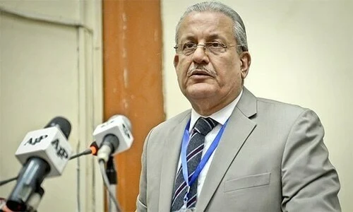 Man speaking at a podium