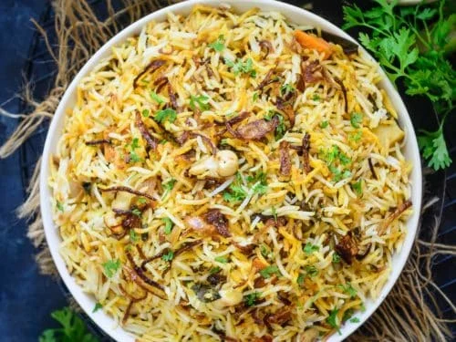 Recipe for making vegetable biryani