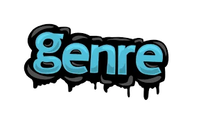 Stylized word genre on a white background.