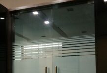 Sliding Glass Door Office Partition