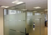 Glass Partition in UAE Office Glass Partition, Glass Partition with Sticker