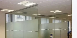 Glass Partition in UAE Office Glass Partition, Glass Partition with Sticker
