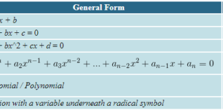 Types of Equations Types of equations