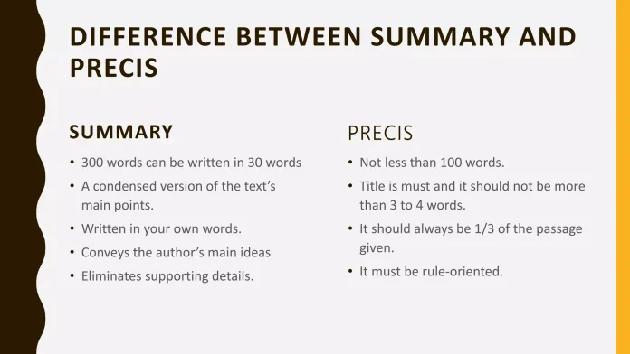 Precis-writing and summary writing Precis vs Summary: Key Differences, Uses, and Writing Tips